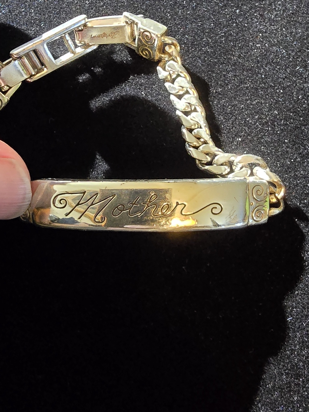 Vintage, retired Brighton "Mother" ID plate chain bracelet